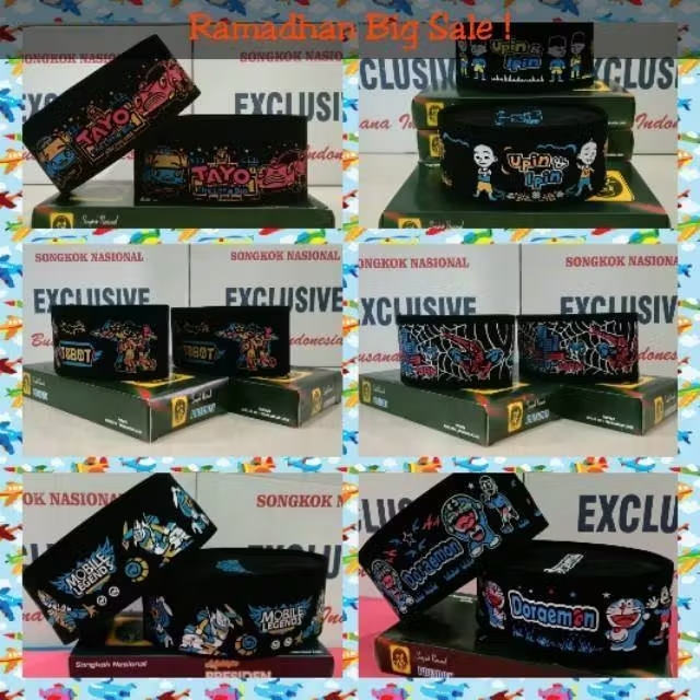 Kopiah Motif Kartun Favorit Anak